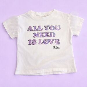 The Beatles “All You Need Is Love” Sequin Tee | Girls Size 2 | Lavender Sparkles